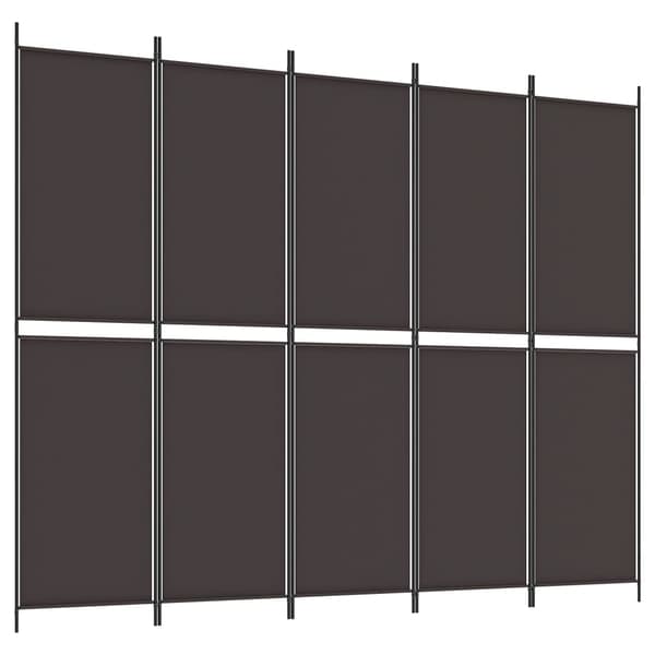 vidaXL Romdeler 5 paneler brun 250x200 cm stoff Brun 5460