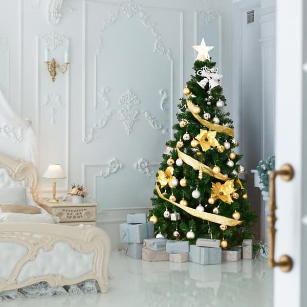 Kunstigt juletræ med metalstativ, 180 cm, PVC-materiale