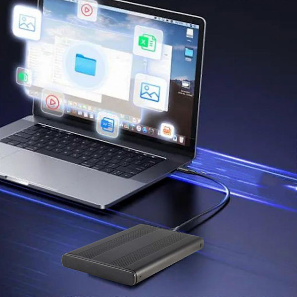 USB 3.0 2.5\" SATA Hårddisk Extern Inhägnad HDD Fodral Tålig Aluminium 12