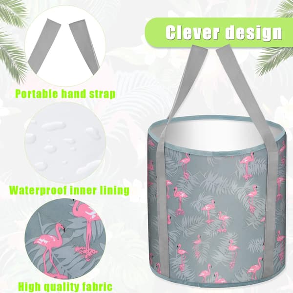 Sammenfoldelig spand 21 liter, Oxford-stof, 30 cm diameter, rejsefodbad og camping