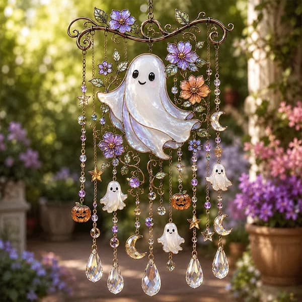 Halloween Akryl Vindspill Solfanger 20cm Edderkoppspinn 20cm Spider web
