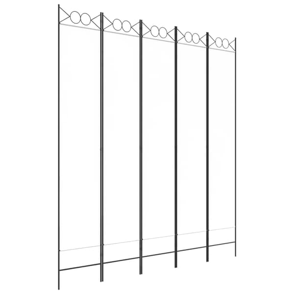 vidaXL Romdeler 5 paneler hvit 200x220 cm stoff Vit 5610