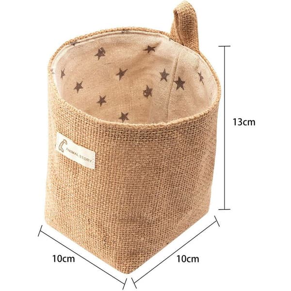 9 Pcs Mini Wall Hanging Storage Cotton Foldable Storage Basket Box Decorative Hanging Bag