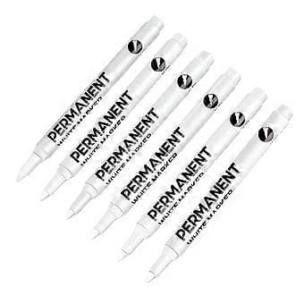 12 st Vita permanenta märkpennor 0,2 mm spets, vattenresistent, för papper, läder, sten, trä, glas, kläder och metall 12 sticks
