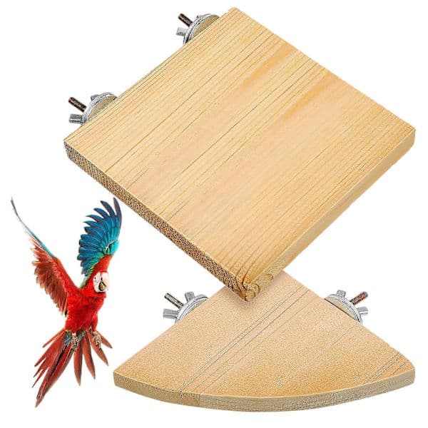 Parrot Flat Perch Playground Extra Space for Budgies, Conures, Finches, Easy to Install, 2-Pack