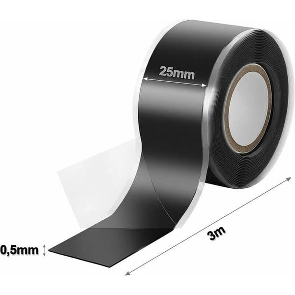 3M Itseliimautuva silikoniteippi, eristävä ja tiivistävä, 25 mm, musta