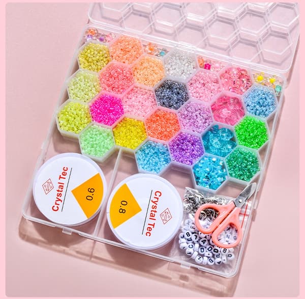 Selvlysende perlesæt – Komplet DIY-kit med selvlysende perler, tråd og tilbehør