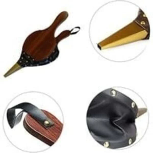 Fire Bellows Handmade MDF Lightweight Powerful Airflow for Fireplace Grill Campfire Indoor Outdoor Use Brown