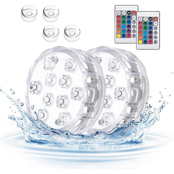Underwater Light, 2-Pack Pool Light, 10 Leds Pool Lights Magnetic