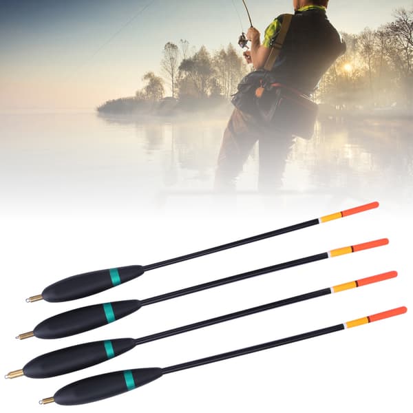 4 Pcs Balsa Wood Vertical Floating Copper Head with Fishing Floating Bobber Bait Indicator