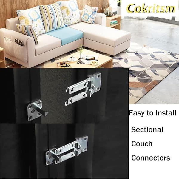 Sofakobling, metall, med skruer, 4 stk sofakobling, modulær sofakobling, skruer, modulær sofa, møbelreservedeler