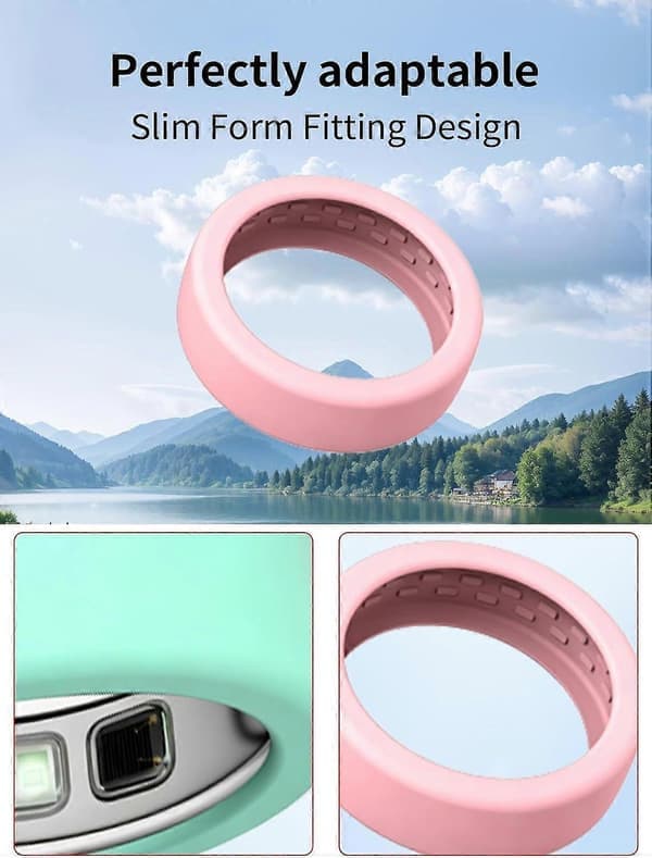 (10-pack) för OURA Ring 5 Silikonringskydd, BOVUGAC Ultratunt för Ring5 Smart Ringfodral (Storlek: 10-13) - Rosa Blå M