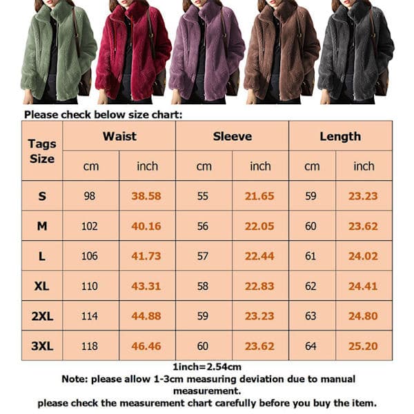 Fleece Fluffy Teddy Bear Jacket for Women Simple Pocket Jacket Outerwear Brown S Brown S S Brown