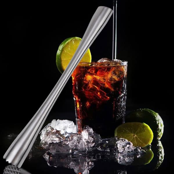 Muddler for cocktails, stainless steel cocktail muddler and 26 cm