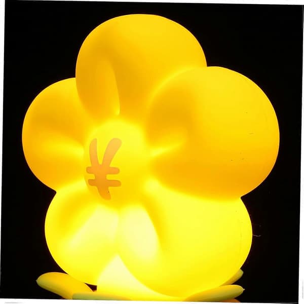 Natlampe til soveværelse og seng, silikone, tegneserie-blomsterdesign