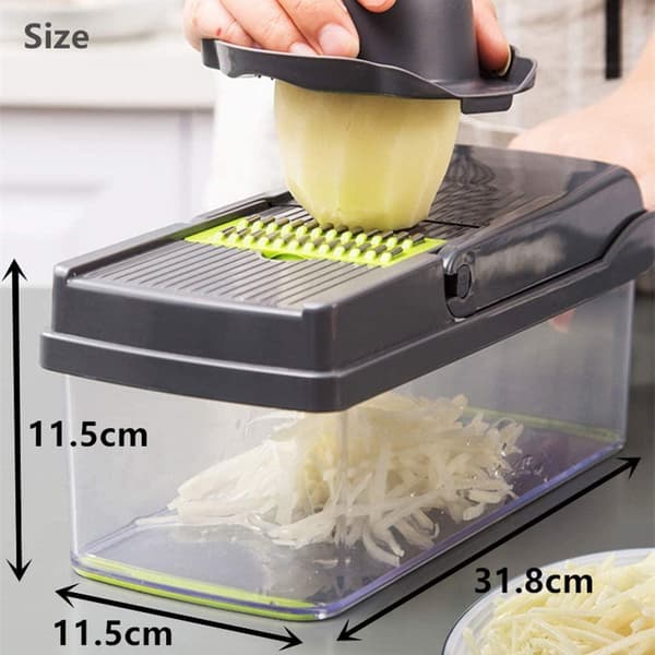 7-in-1 Vegetable Chopper: Fast, Easy & Perfectly Cut Grön green