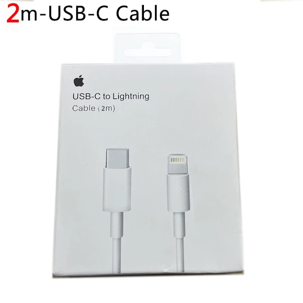 2025 Original 20W USB-C Strömförsörjning för iPhone 16 15 14 13 mini Pro Max Typ C Snabbladdare för Apple Kabel för iPhone 12 Plus 2M - USB-C Cable