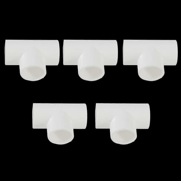 20mm PVC T-koppling 3-vägs vattenrör röradapter anslutningar vit 10 st