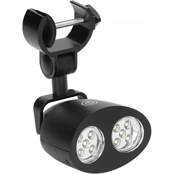 Grill Light with 10 LEDs, 3 Brightness Modes, Touch Control, and Adjustable C-Clamp for Grilling, Camping, and Emergency Use, Black
