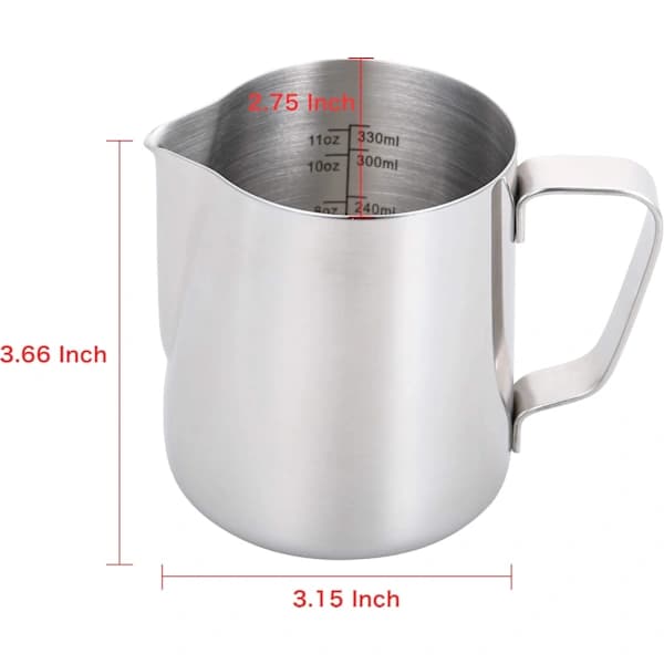 Espressomelkeskummerkanne 20 oz/600 ml Sølv