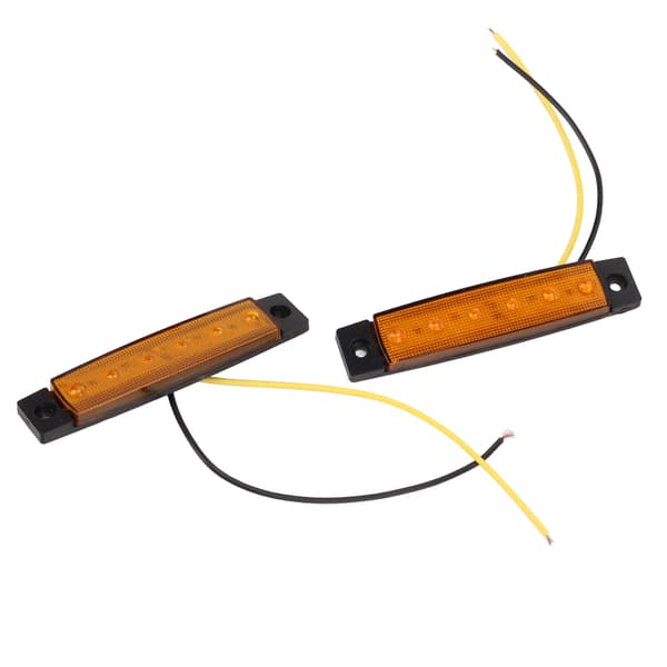 10 pcs 6LED Side Marker Lights Amber Lighting DC12V IP68 Waterproof Multifunctional for Trucks Trailers