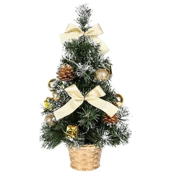 Lille juletræ med lys, 40 cm, batteridrevet, guld