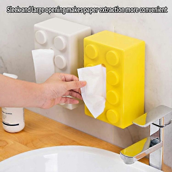 Creative Building Block Paper Holder Waterproof ABS Wall Mounted Multicolor Style B Multicolor Style B