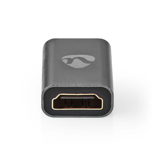HDMI-adapter Mini-HDMI till HDMI guldpläterad aluminium grå Grå