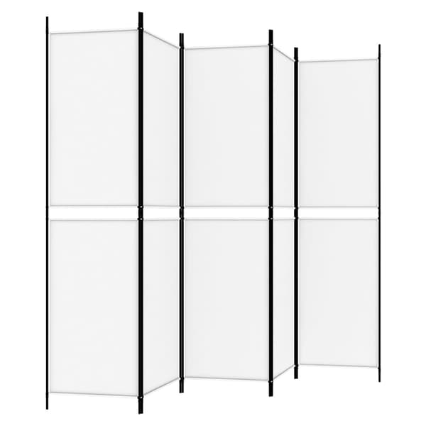 vidaXL Rumdeler 5 paneler hvid 250x200 cm stof Vit 5460