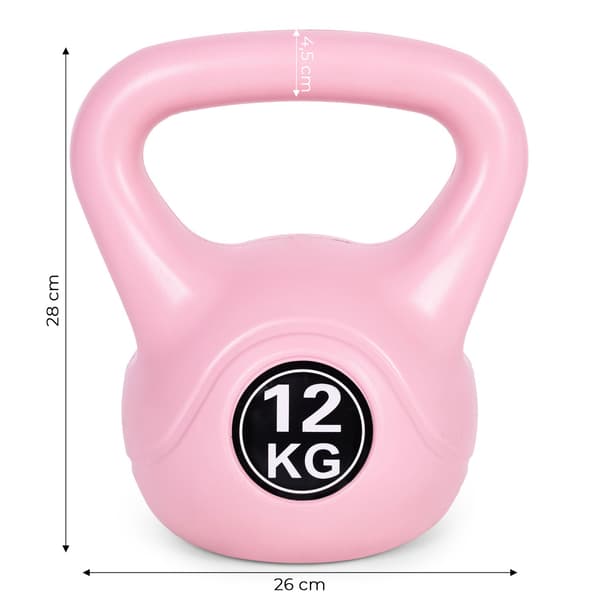 ModernHome Kettlebell 12 kg for trening, rosa