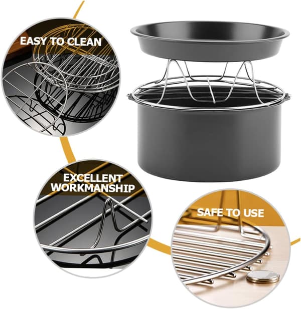 20 cm Airfryer Kakeformsett, Airfryer Tilbehør, Bakevarer