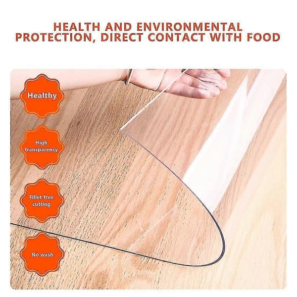 Waterproof PVC Transparent Tablecloth Transparent Desk Pad Protective Mat