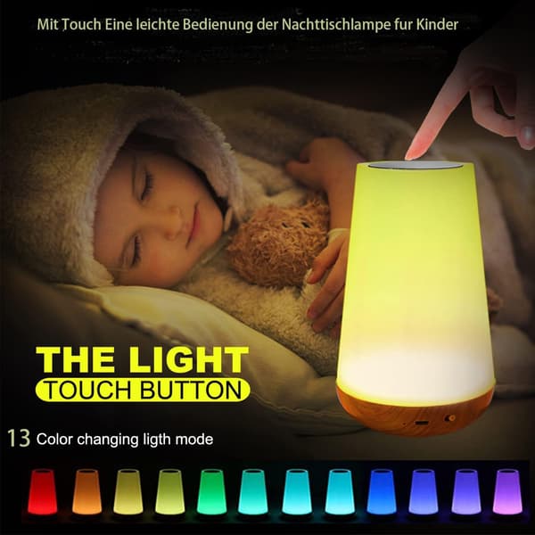 LED Night Light with Touch Control, USB Charging, Remote Control and Warm White Light + RGB Color Change