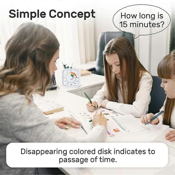 60 Minutters Visuell Timer med Beskyttelsesetui, Hvit