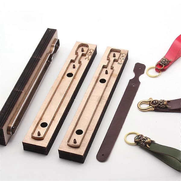 Die-cut Keychain in Wood Stencil Tool Keychain Handicraft Pendant Template DIY Leather Tool Cutting Template A
