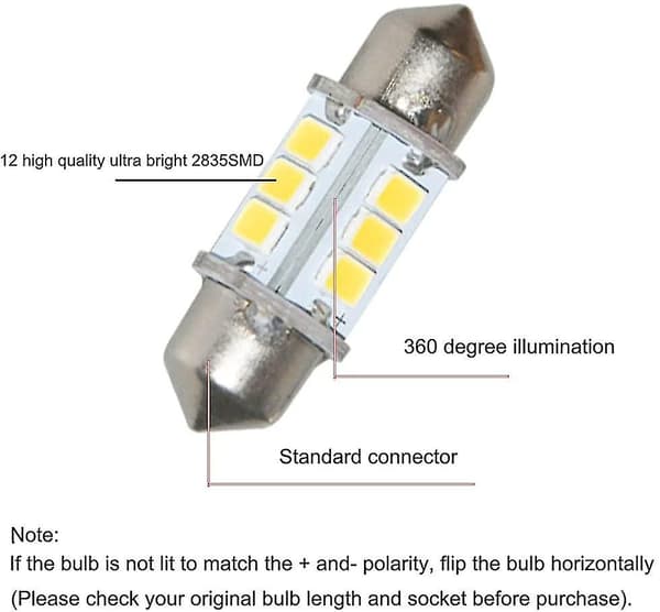 Marine LED-erstatningspære Bådlys Superlyse 12 Volt 32 Mm Pærer Til Bådnavigationslys Båd A-FX-