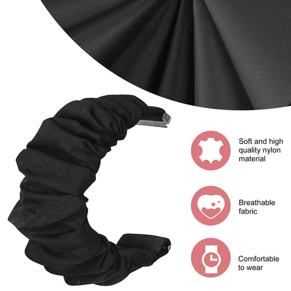 Elastisk nylonrem sort til Samsung Galaxy Watch 4 40mm 44mm og Watch4 Classic 42mm 46mm