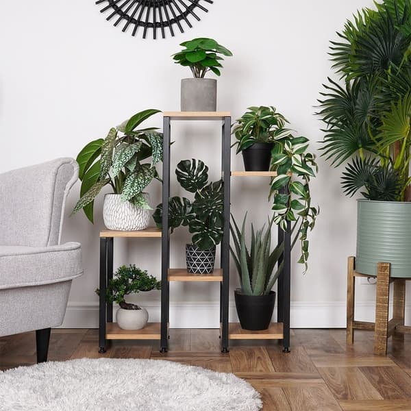 Blomsterstativ i metal med 6 niveauer, industriel stil