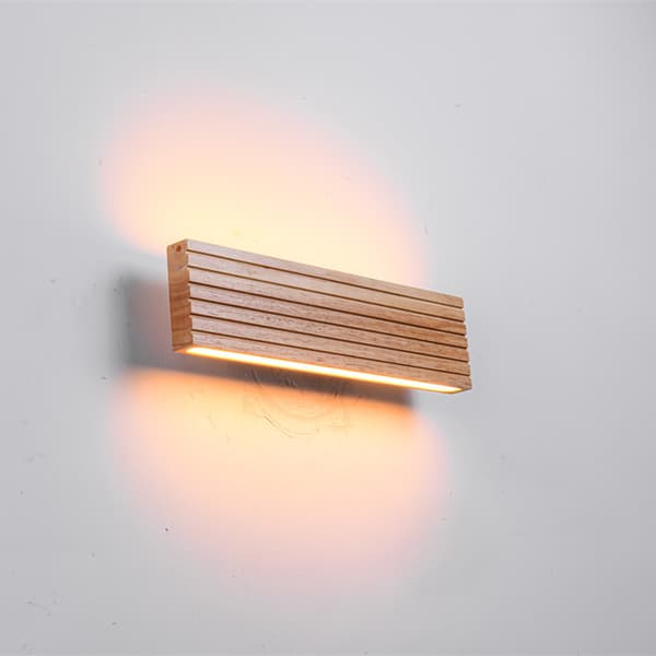 Simple and Creative Solid Wood LED Wall Lamp, Bedroom, Kitchen, Restaurant, Bar, Hallway Base (22 cm)