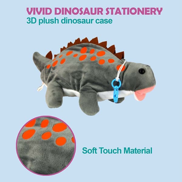 Penaali pehmeä plyysi dinosaurus harmaa