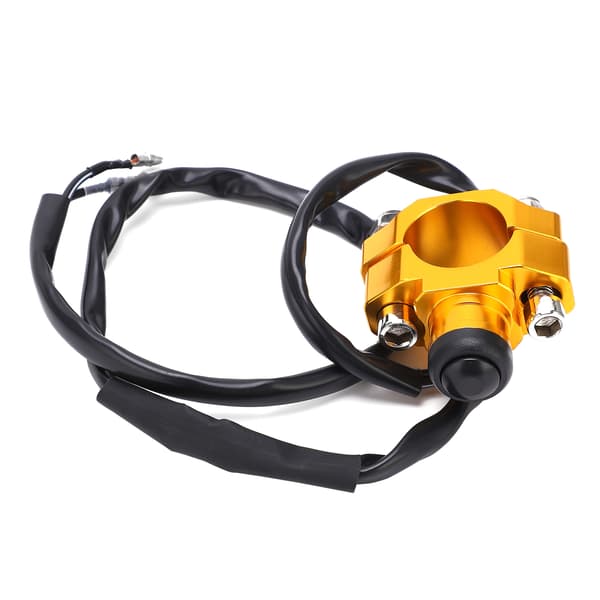 Universal Engine Stop Start Kill Switch with Mounting Backplate for Motorcycle ATV 7/8 inch Handlebars Gold