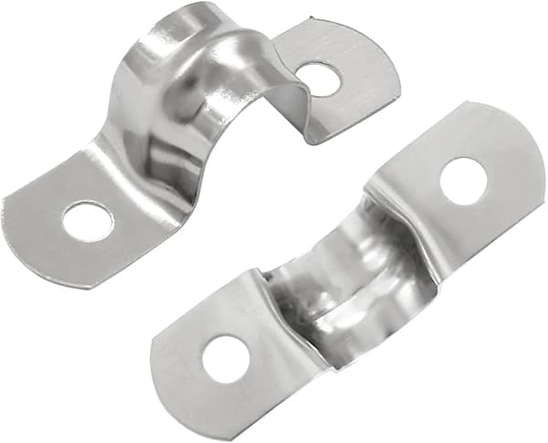 50 st Rörklämmor Rostfritt Stål 2 Hål U-Fäste M12 1/2\" Silver M12 1/2"