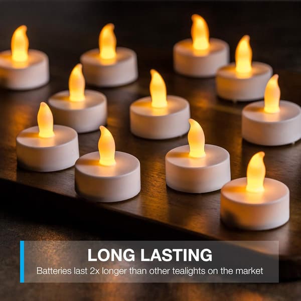 LED-värmeljus 24-pack, realistiska flimrande ljus, batteridrivna, 2x längre batteritid