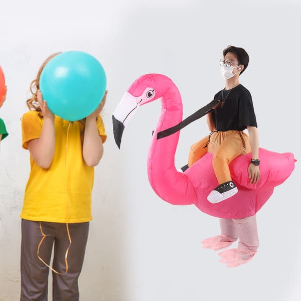 Oppblåsbar flamingodrakt vanntett polyesterstoff 150-190cm