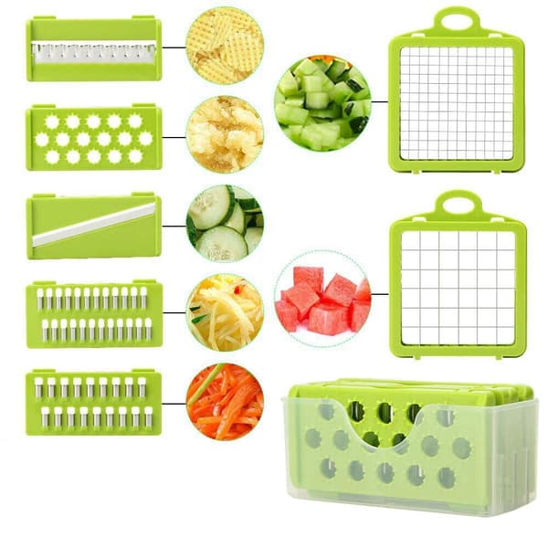 7-in-1 Vegetable Chopper: Fast, Easy & Perfectly Cut Grön green