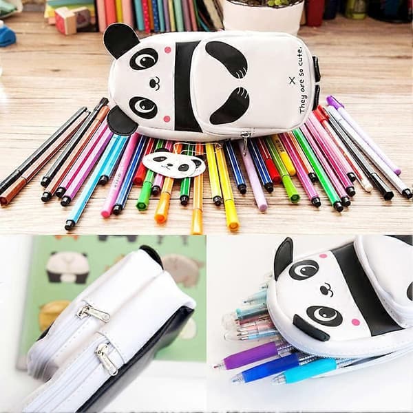 Panda-penaali PU-nahkaa vetoketjulla
