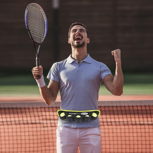 Tennispallovyö 5 tennispallolle, pidike, vyölaukku