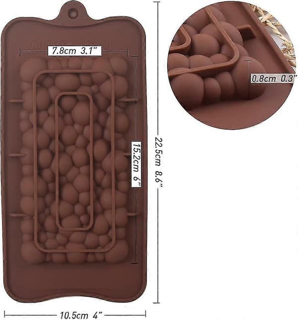 【LD】4-pack bubblor bryter isär silikonchokladkakeformar, hemlagade protein- och energibarsformar