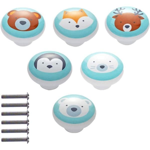 Ceramic cabinet knobs, ceramic cabinet knobs with screws, animal pattern furniture handle knobs