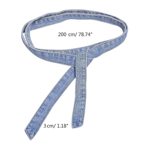 Jeans-taljebælte til kvinder Justerbart bindebælte Mørkeblå Deep Blue Deep Blue